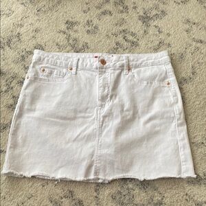 Guess | White Denim Mini Skirt - distressed - Large